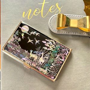 Mother of Pearl Card Case and Mirror
